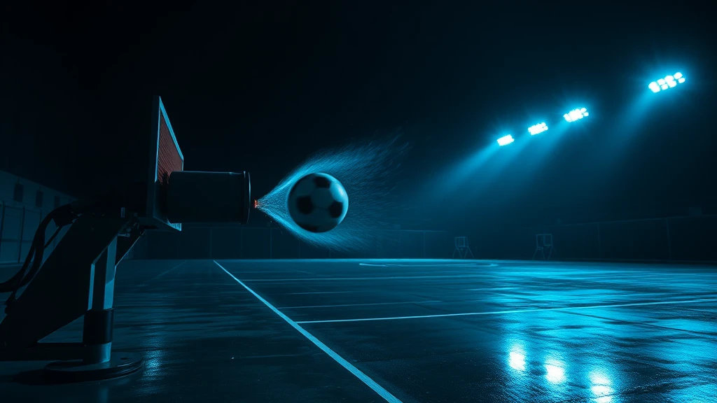 A ball launching out of a training machine
